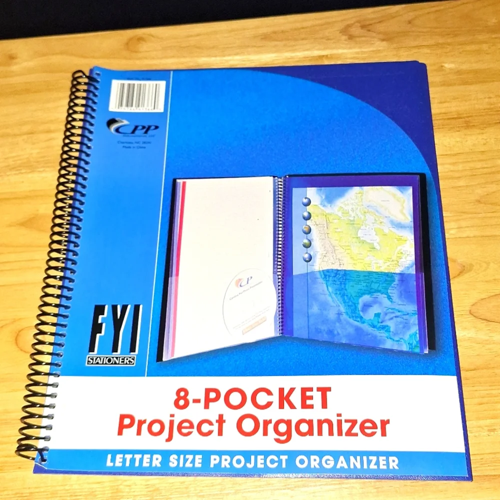 8 Pocket Project Organizer blue letter size new
